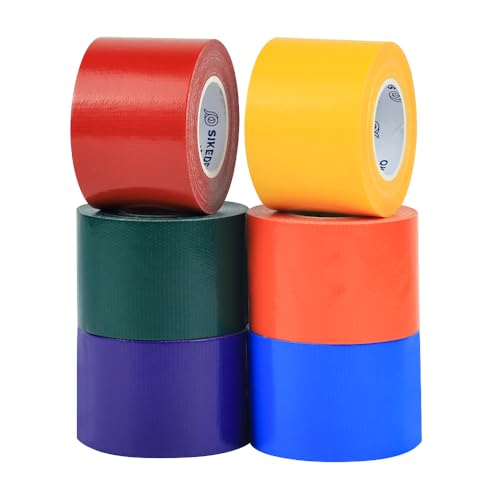 Rainbow Colored Duct Tape 6 Pack,15 Yards x 2 Inch Heavy Duty Rainbow Waterproof Colored Tape Variety Pack,Tear by Hand,Great for Packaging, Arts & Crafts and DIY