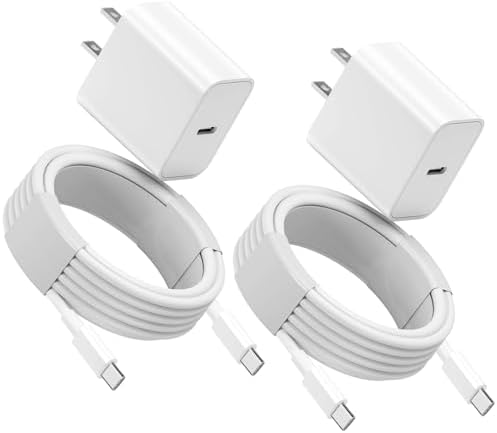 10FT USB C Cable for iPhone 17 16 15 Charger Fast Charging, Long USBC to C Charger Cable Cord with 20W Type C Fast Charger Block for iPhone 17 Pro Max/17Pro/16e/16 Pro/16 Plus/15/15 Pro max,iPad 2Pack