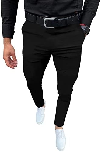 Percle Mens Slim Fit Dress Pants Casual Business Skinny Stretch Suit Pants Golf Pants