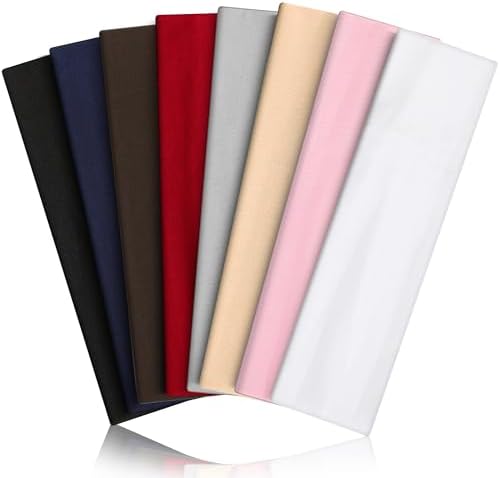 8PCS Summer-Exclusive Non Slip Sports Elastic Soft Running Fashion Headbands Absorb Sweat for Women & Men Working Out, Travel