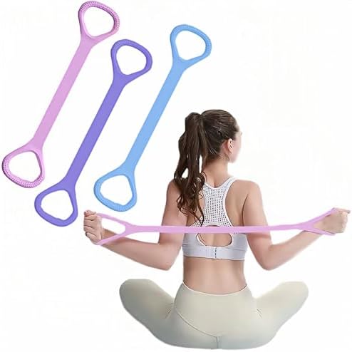 Figure 8 Resistance Band with Handles, Elastic Bands for Working Out,Arm,Back,Shoulder Training Elastic Ropes,Exercise Equipment for Yoga, Pilates,Physical Therapy Stretching