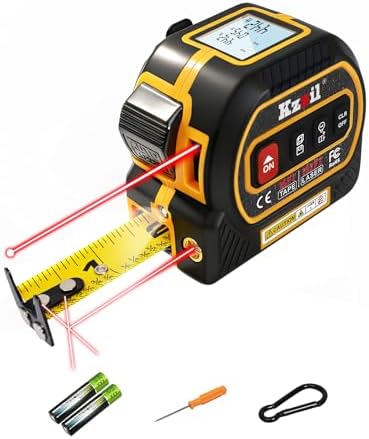 4-in-1 Laser Tape Measure 196ft Laser Measuring Tool 16ft Measuring Tape Movable Magnetic Hook Lighting and Magnetic Bottom Pythagorean, Area, Volume, Ft/Ft+in/in/M Unit-NOT Digital