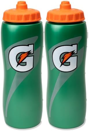 Gatorade 32 Oz Squeeze Water Sports Bottle - Pack of 2 - New Easy Grip Design