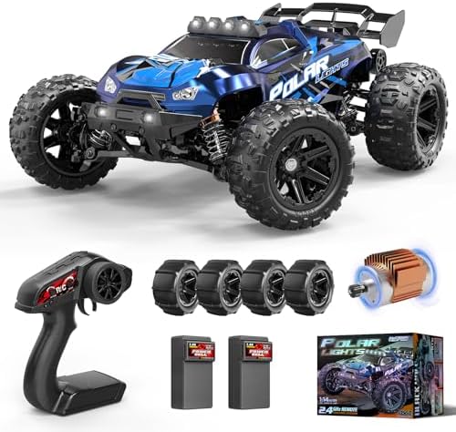Rc Cars 1:14 All Terrain RC Car for Adults & Boys, 4WD Off-Road RC Truck High Speed Fast 40+ KPH, 4X4 Waterproof Remote Control Car with 2 Rechargeable 1300 mAh Batteries
