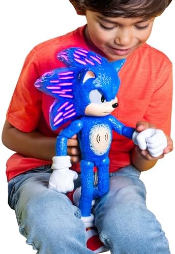 Sonic the Hedgehog 3 Ultimate Talking Sonic 12-Inch Figure, Features 30+ Iconic and Humorous Phrases and Sounds from the Movies, Light-Up Eyes and Quills