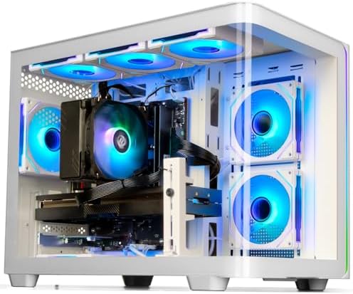 LXZ Gaming PC Core i7-14700F PC Computer, RTX 5060 8G, 16G DDR5 RAM, 1TB NVME 3.0 SSD, Prebuilt Gaming Desktop, VR Ready Tower Computer for Home and Office (White)