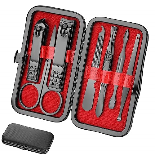 Manicure set Men Personal Care Tools Accessories Finger and Toe Nail Clippers Set Professional Manicure Pedicure Kit With Travel Case Nail Grooming Kit Gifts for Men Women Father Mother