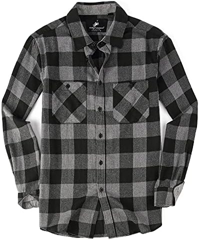 Alex Vando Mens Button Down Shirts Flannel Shirt Long Sleeve