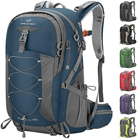 Maelstrom Hiking Backpack,Camping Backpack,40L Waterproof Hiking Daypack with Rain Cover,Lightweight Travel Backpack,Blue