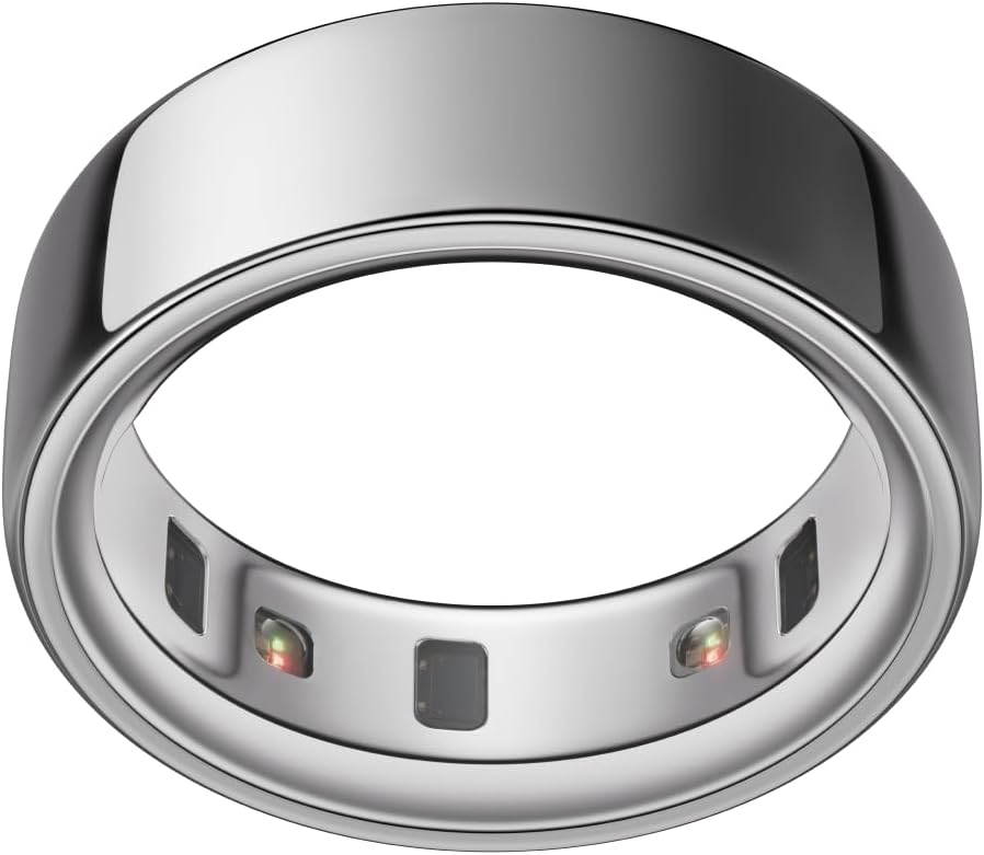 Oura Ring 4 - Silver - Size 8 - Sleep, Activity, Women\u2019s Health, AI Advisor, Up to 8 Days of Battery Life, Size Before You Buy, Android &amp; iOS Compatible