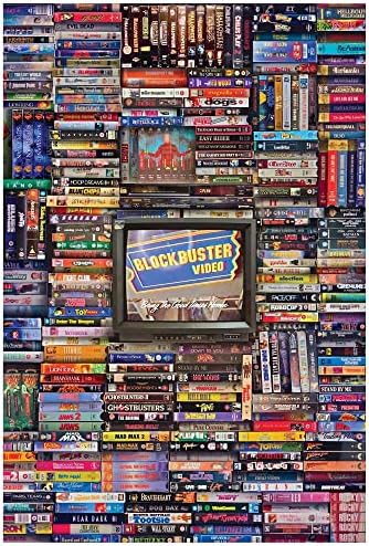 Blockbuster Era 1000-Piece Jigsaw Puzzle, Brain Teaser for Kids and Adults | 28 x 20 Inches