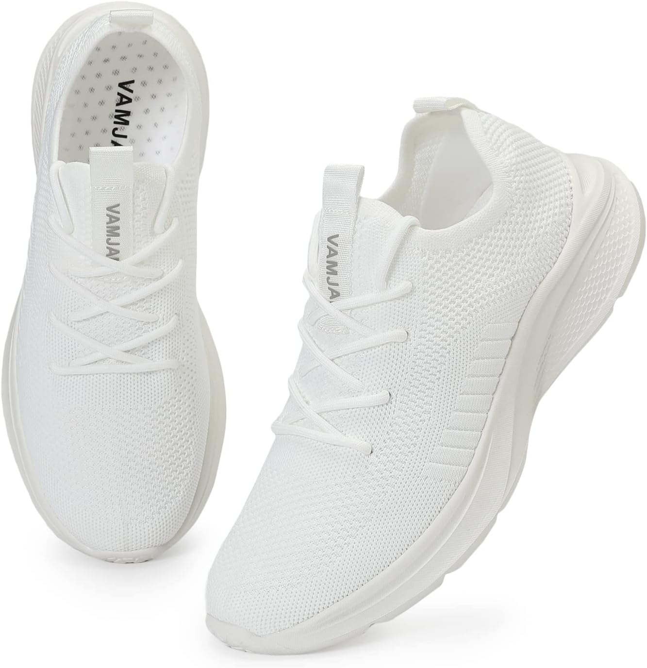 VAMJAM Men's Running Shoes Fashion Sneakers - Lightweight Breathable Flying Knitting Lace Up Mesh Walking Shoes Workout Casual Sports Shoes
