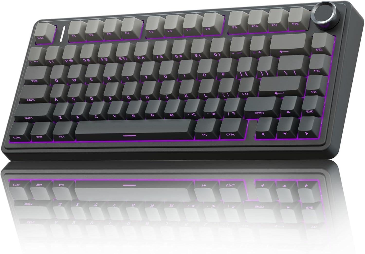 AULA F75 Pro Wireless Mechanical Keyboard,75% Hot Swappable Custom Keyboard with Knob,RGB Backlit,Pre-lubed Reaper Switches,Side Printed PBT Keycaps,2.4GHz\/USB-C\/BT5.0 Mechanical Gaming Keyboards
