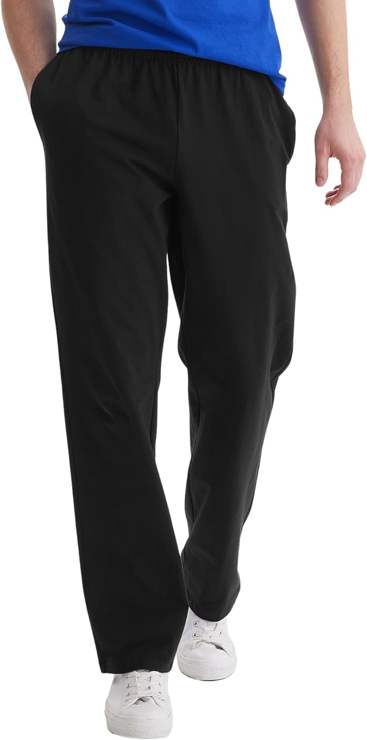 Hanes Men's Essentials Jersey Sweatpants, Cotton Lounge Pants with Pockets for Men