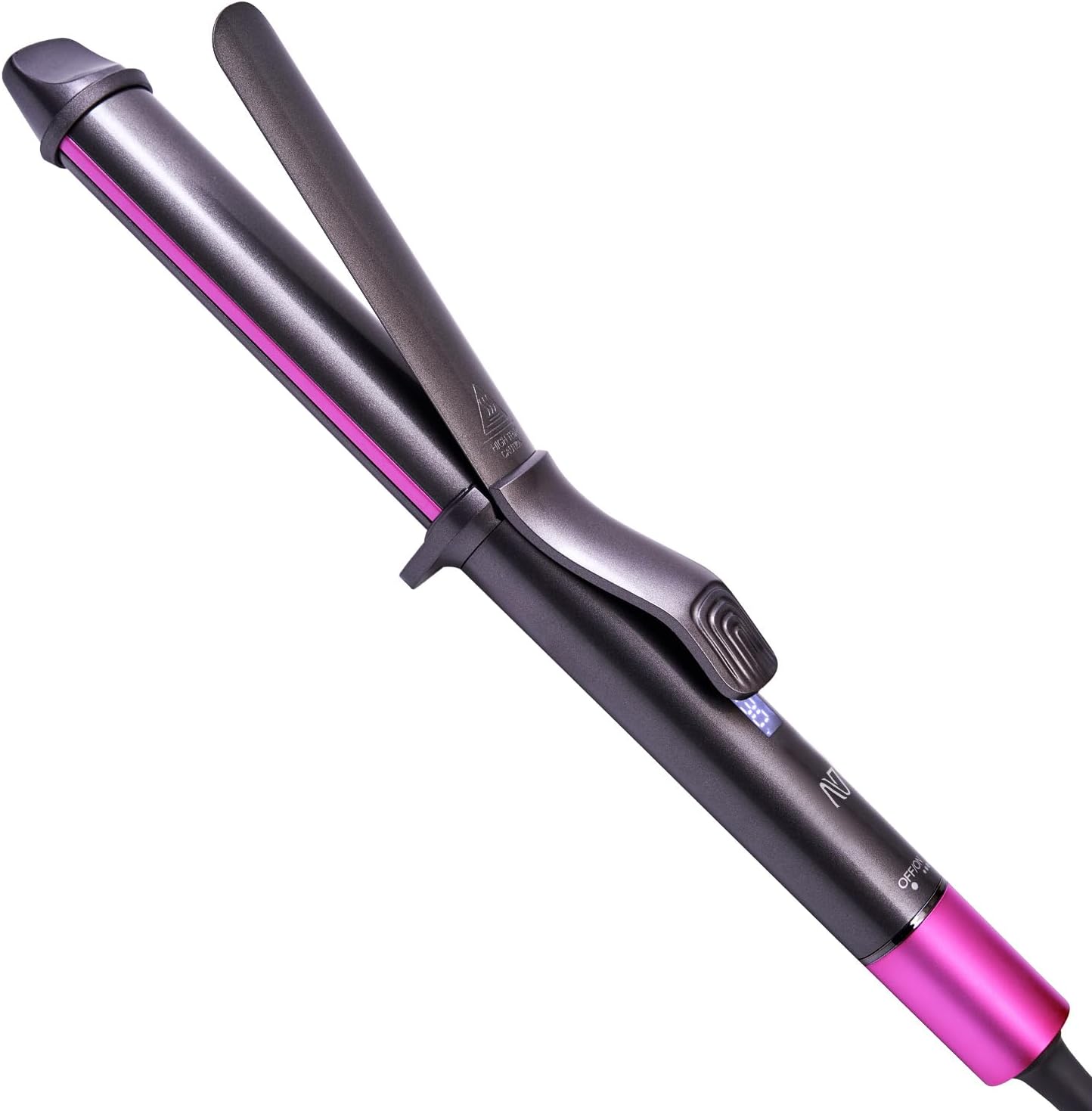 Nycoba Curling Iron, 1 1\/4 Inch Hair Curling Wand with Ceramic Coating, Professional Hair Curler, Fast Heating up to 430°F, Wide Voltage for Worldwide, 60 Mins Auto Off, Magenta