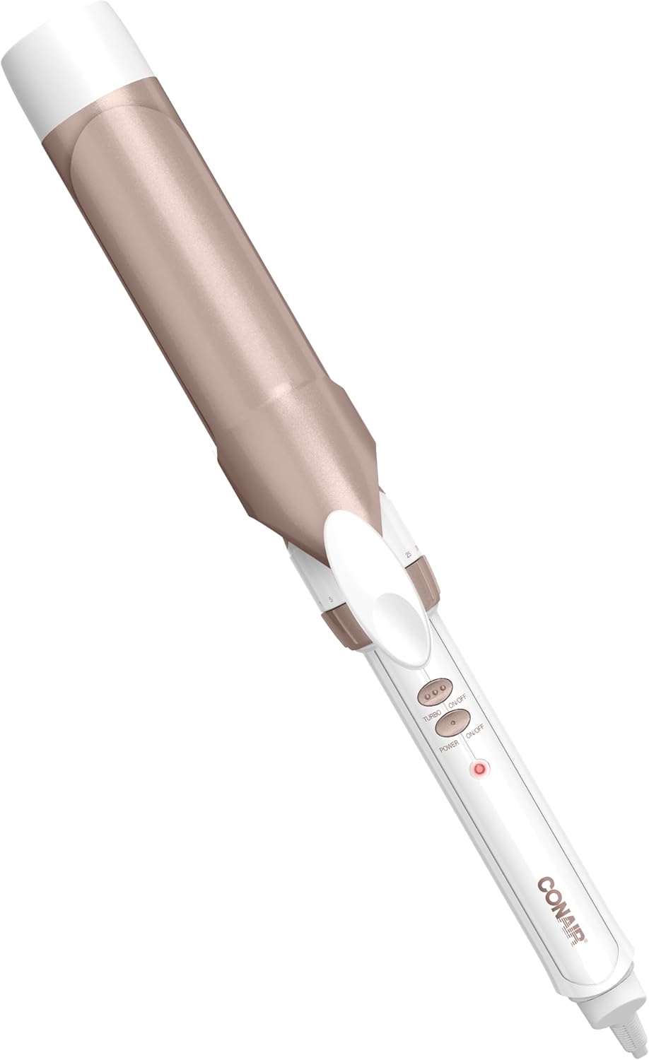Conair Double Ceramic 1 ½-Inch Curling Iron, 1 ½-Inch Barrel Creates Soft Waves &amp; Curls, Hair Curler for Use on Medium &amp; Long Hair, White\/Rose Gold