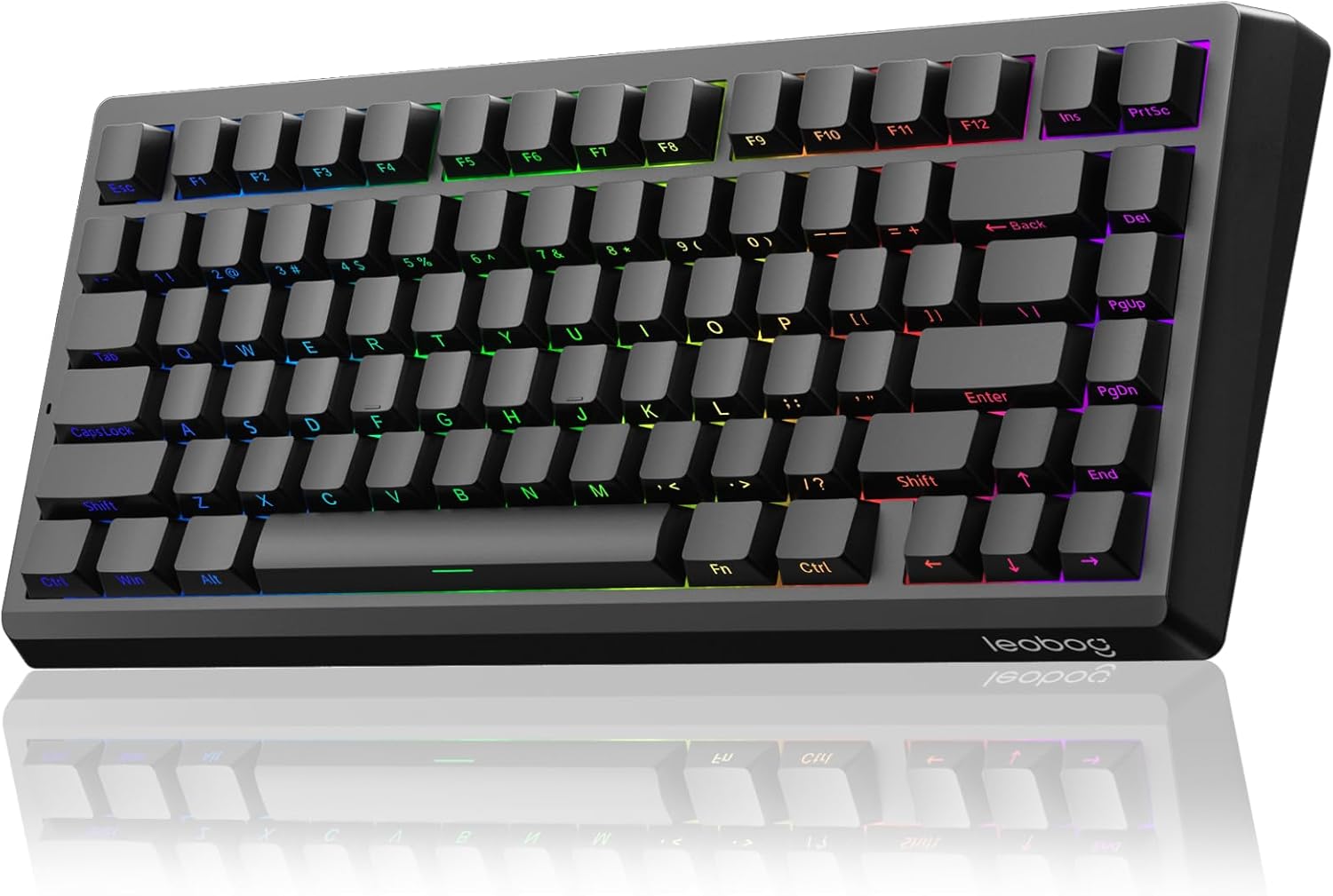 LEOBOG A80 RT Hall Effect Gaming Keyboard Wired, Rapid Trigger Magnetic Switch Keyboard with 0.01mm RT Adjustable Actuation, 8000Hz Polling Rate, RGB Backlit Mechanical Keyboard 75% for PC Gamer