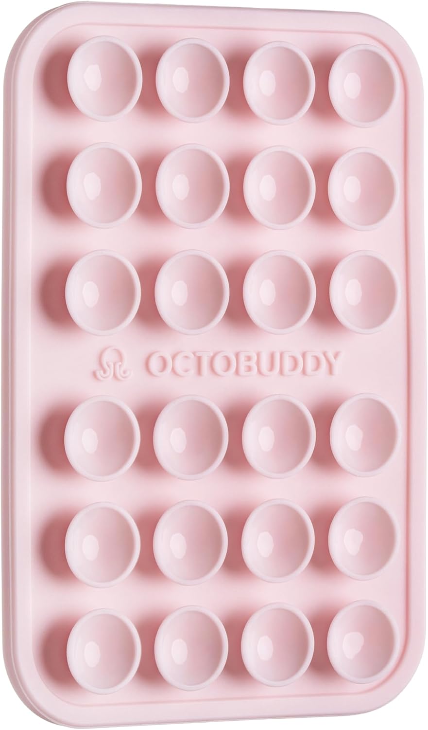 OCTOBUDDY Classic - Silicone Suction Phone Case Adhesive Mount - Hands-Free, Strong Grip Holder for Selfies and Videos - iPhone and Android Compatible - 2.25\u2033 x 3.25\u2033, Chalk Pink