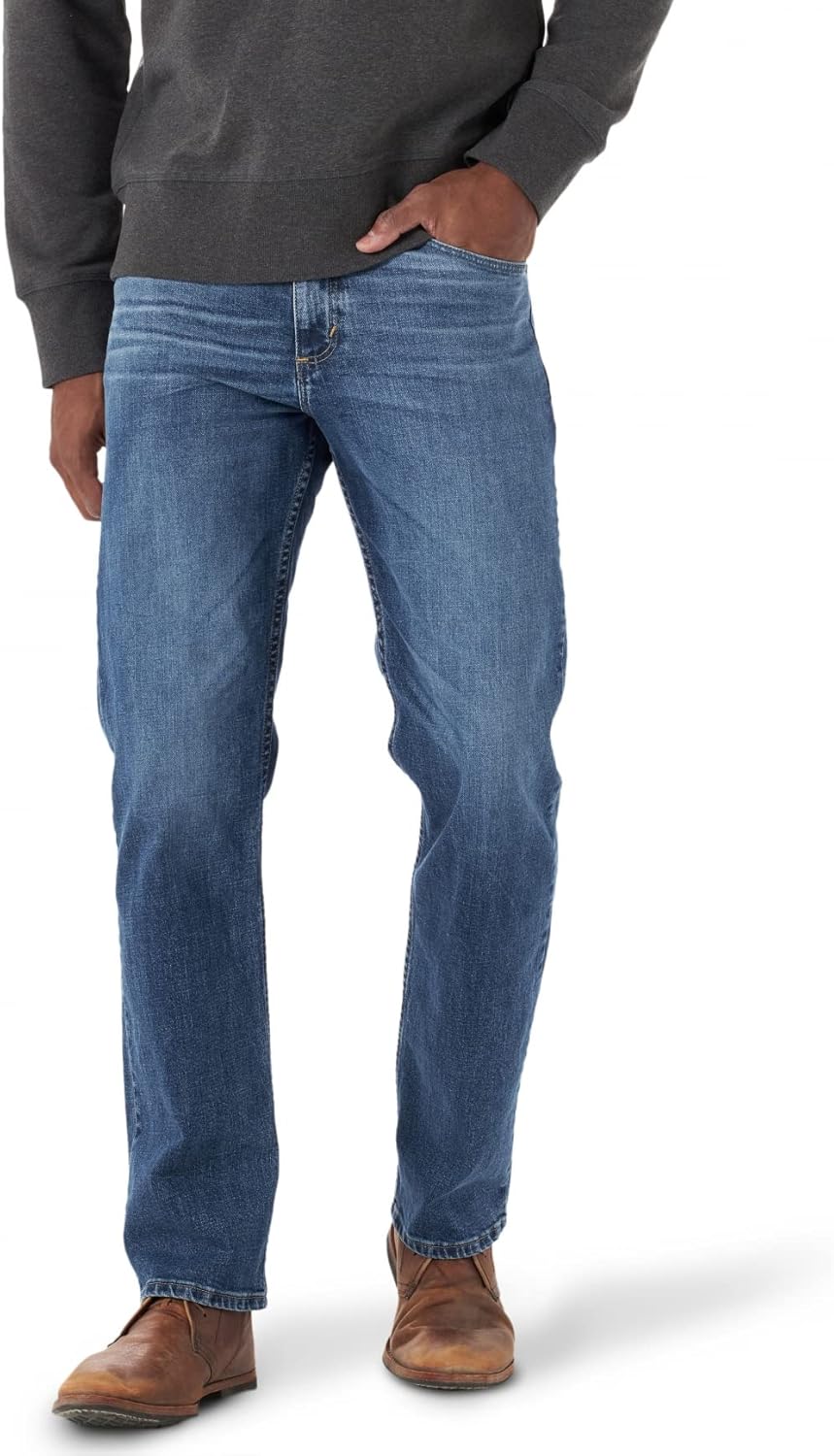 Wrangler Mens Men's Free-to-Stretch Relaxed Fit Jean