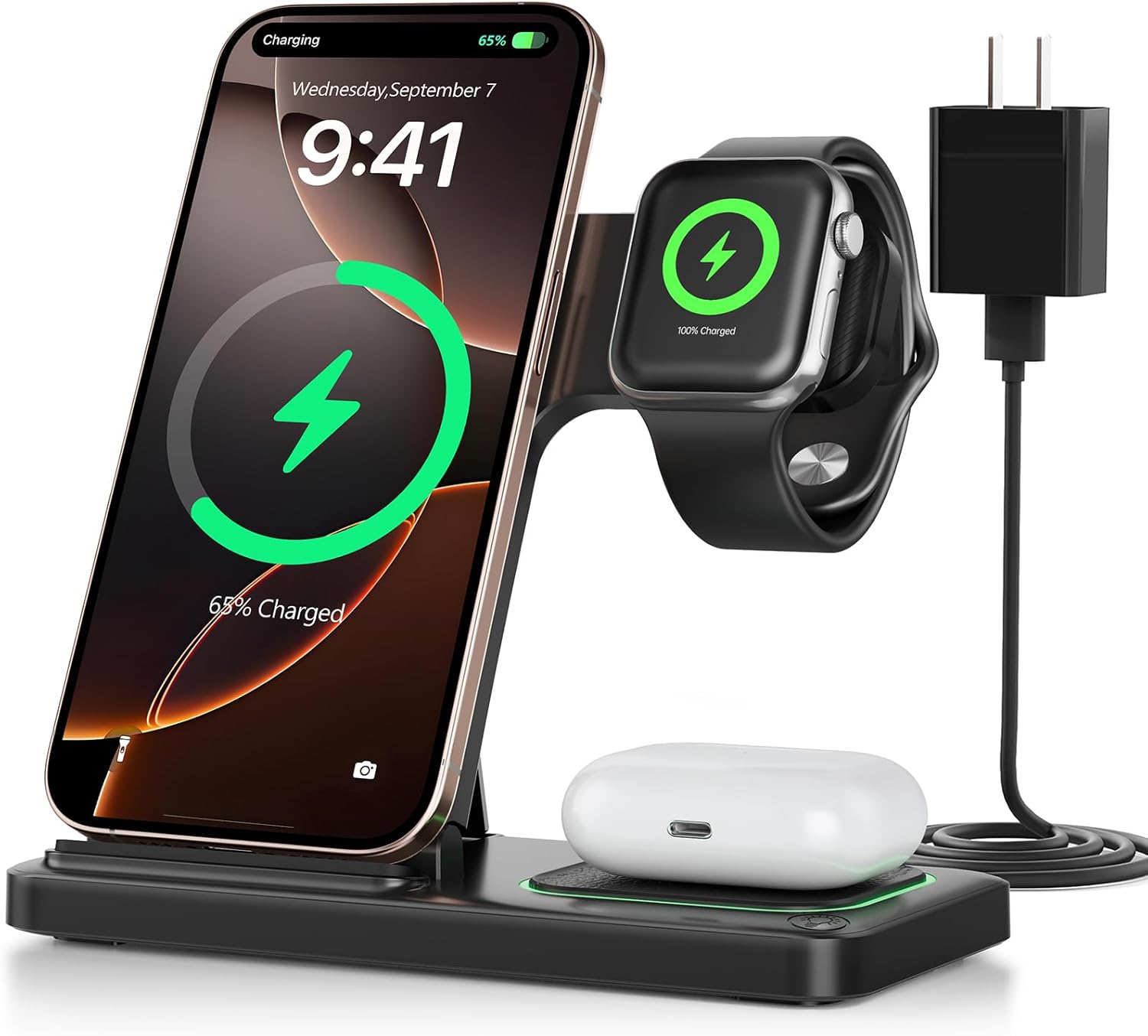 2026 Traveling Portable Wireless Fast Charger for Apple &amp; Android Charging Station,3 in 1 Charging for iPhone 17 16 15 14 13 12 11,Apple Watch &amp; Air pods 4 3 2 Pro,Samsung Galaxy-Gifts for Fam