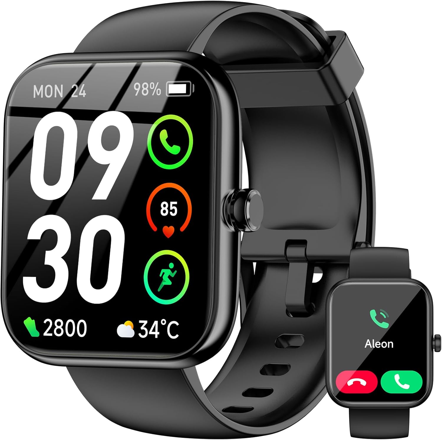 Smart Watch with Alexa Built-in, 1.83" HD Touchscreen Fitness Tracker, Bluetooth Notifications\/Calls, IP68 Waterproof, 120+ Sport Modes, 24\/7 Heart Rate &amp; Sleep Monitor for iPhone Android iO