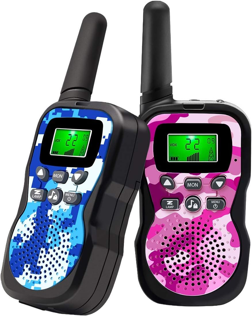 Walkie Talkie for Kids, Toys for 3-12 Year Old Boys Girls with Backlit LCD Display and Flashlight Range Up to 3 KM Gifts for 3-12 Year Old Boys Girls