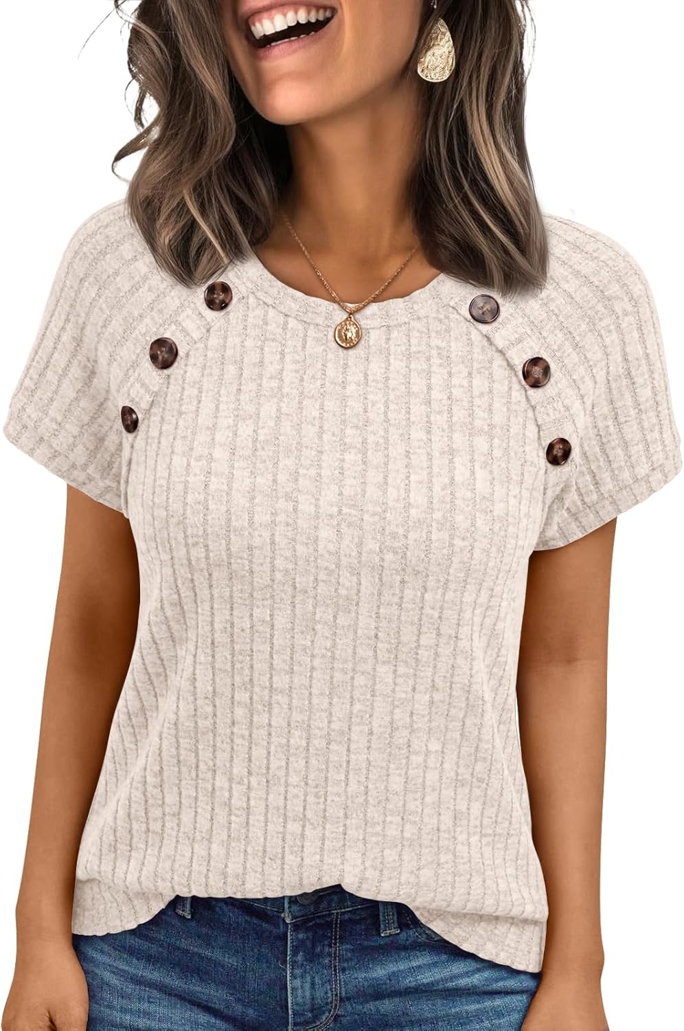AUTOMET Women's Short Sleeve Shirts Business Casual Blouses Dressy Work Tunic Tops 2026 Spring Sweaters Fashion Clothes