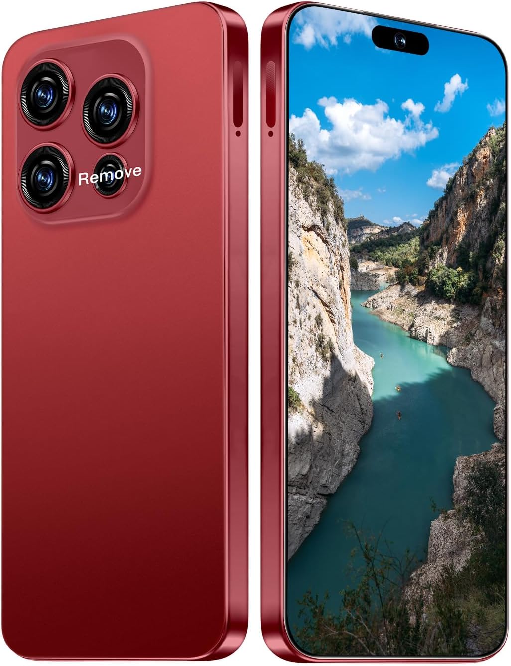 KURSARKEE 16PM Unlocked Phone,6.99" HD Screen The Phone,8+256GB with 128GB Memory Card Cell Phone, Android 13.0,108MP &amp; 68 Camera,Photo Shortcut button\/5G\/Face ID\/Fingerprint Lock (Burgundy