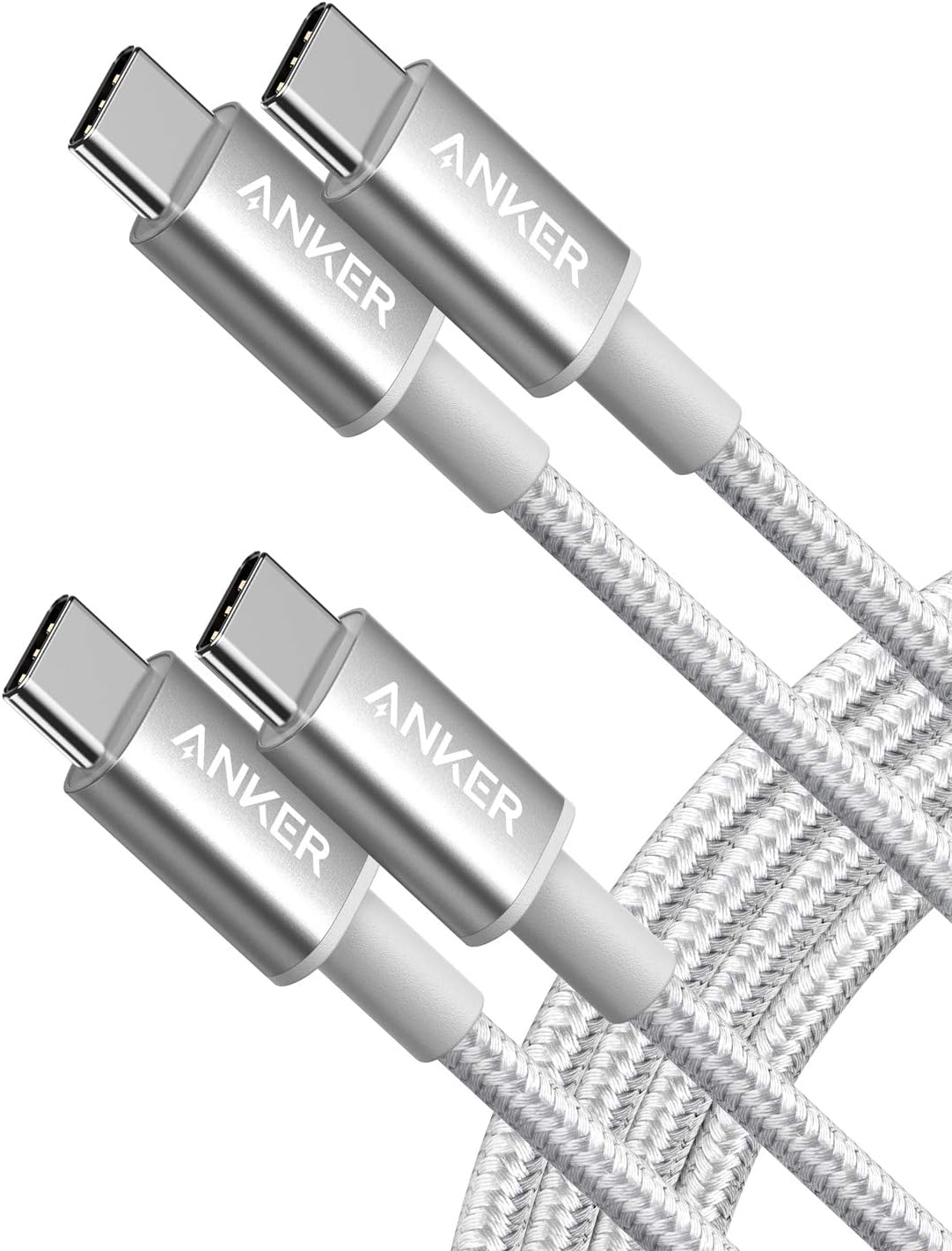 Anker USB C to USB C Cable, Type-C 60W Fast Charging Cable (6 FT, 2Pack) for iPhone 17 Series, iPad mini 6 and More (Silver)