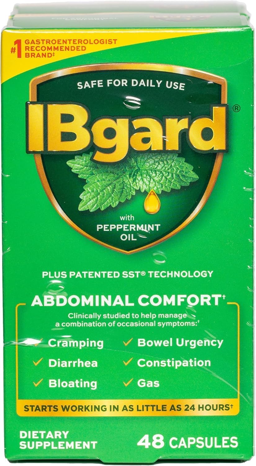 IBgard Gut Health Supplement, Peppermint Oil Capsules for Abdominal Comfort, 96 Capsules