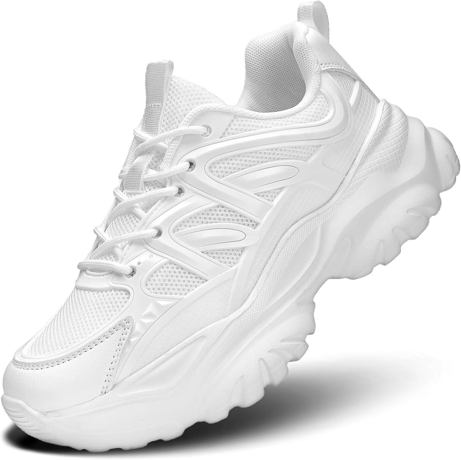 Women's Road Running Shoes Non Slip Ladies Walking Fashion Athletic Chunky Sneakers Work Gym Comfort Lightweight Mesh Soft Sole