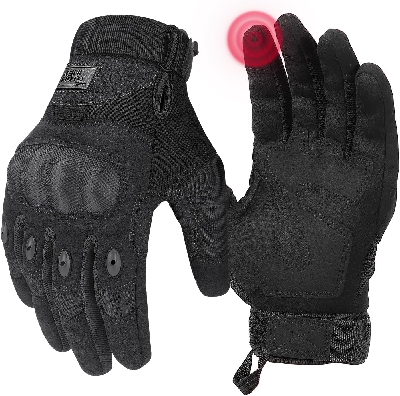 KEMIMOTO Tactical Gloves for Men, Touchscreen Motorcycle Gloves with Hard Shell &amp; Palm Padding for Sports Motorcycle Cycling Tactical Airsoft Paintball Hunting Hiking Camping Climbing