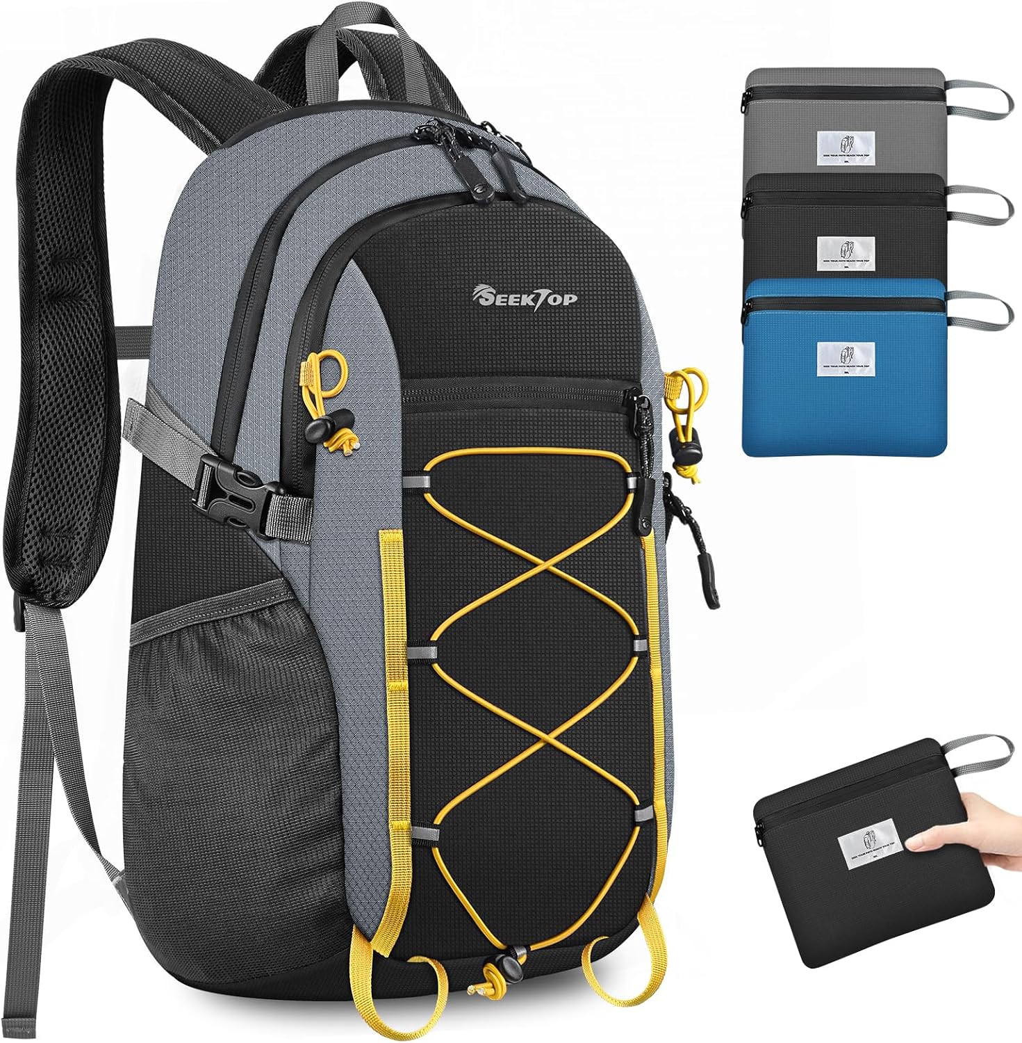 Seektop 20L Foldable Waterproof Hiking Backpack, Ultralight Small Lightweight Daypack Packable Backpack for Men Woman