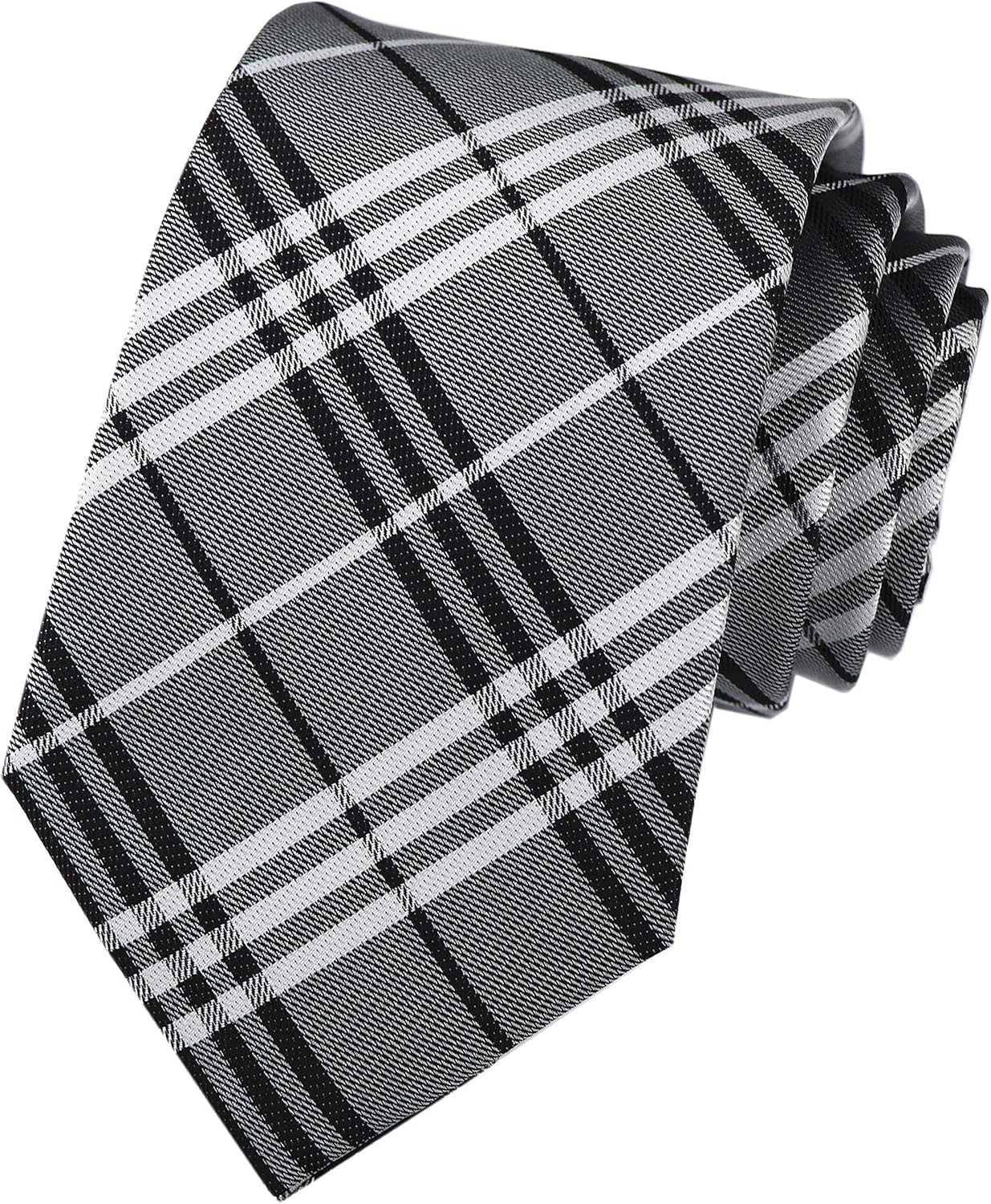 Kihatwin Men's Gingham Check Stripe Ties Pattern Business Formal Designer Neckties 3.15"